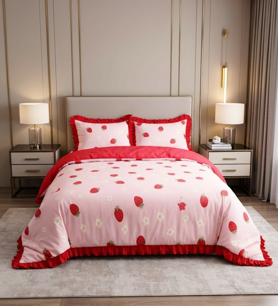 MXM Fun Designs Scallop Frill Duvet Cover Set – Super Soft Microfibre Bedding with Pillowcases - Image 4
