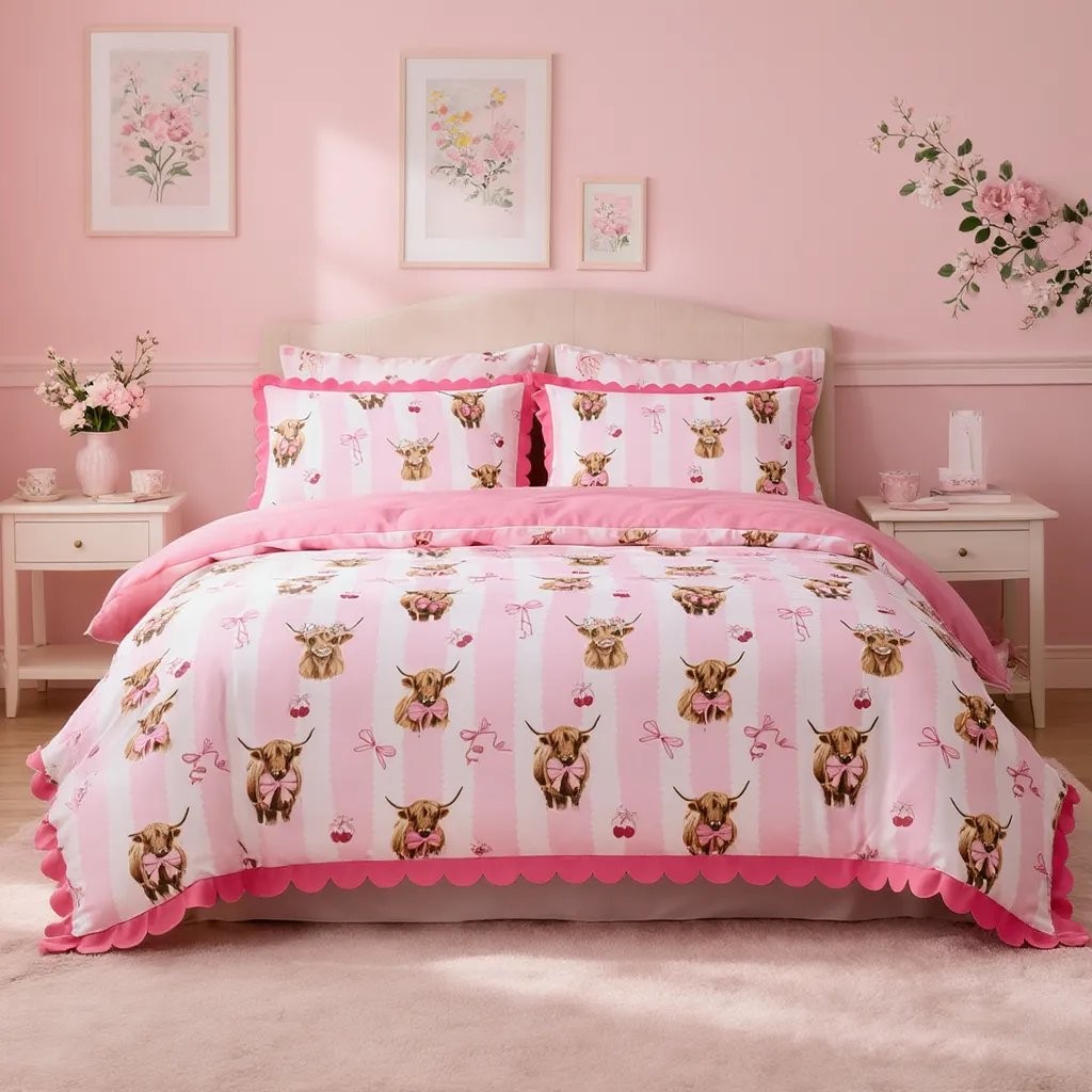 MXM Fun Designs Scallop Frill Duvet Cover Set – Super Soft Microfibre Bedding with Pillowcases - Image 2