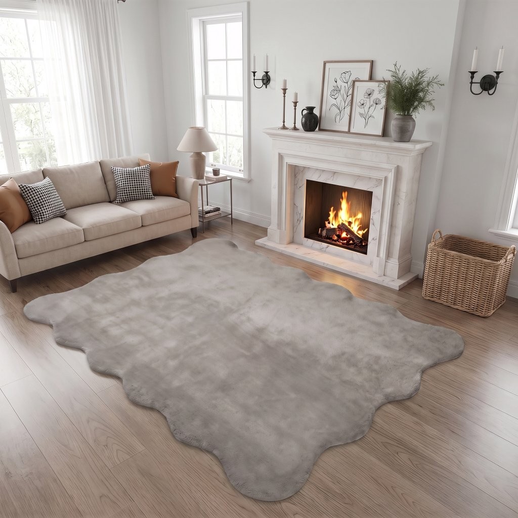 Scallop Rug Soft Non-Slip Bedroom & Living Room Floor Mat, Modern Area Rug - Image 5