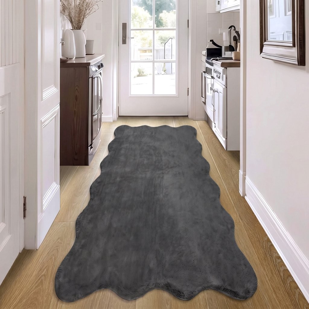 Scallop Rug Soft Non-Slip Bedroom & Living Room Floor Mat, Modern Area Rug - Image 7
