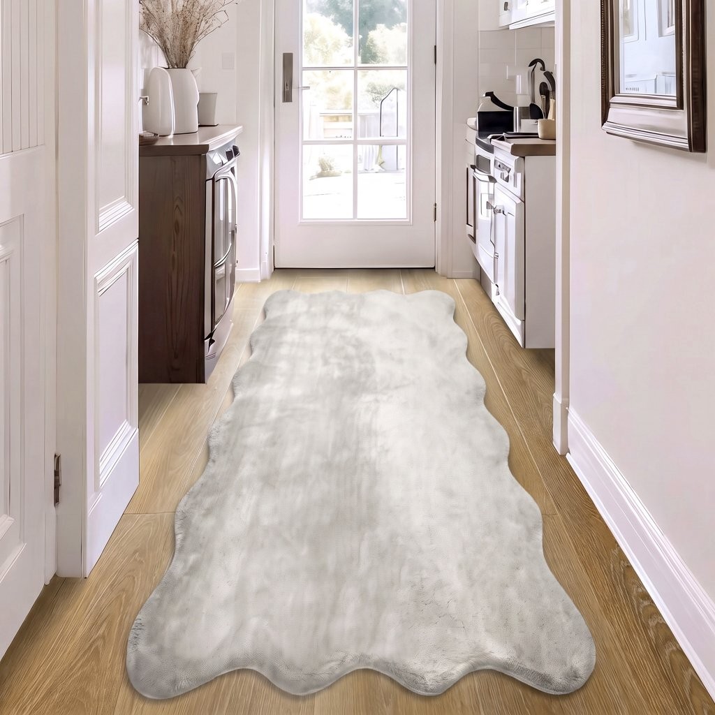 Scallop Rug Soft Non-Slip Bedroom & Living Room Floor Mat, Modern Area Rug - Image 11
