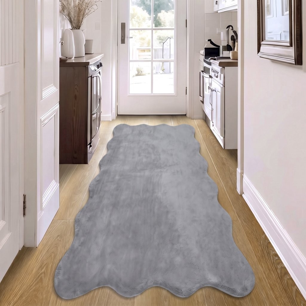 Scallop Rug Soft Non-Slip Bedroom & Living Room Floor Mat, Modern Area Rug - Image 8