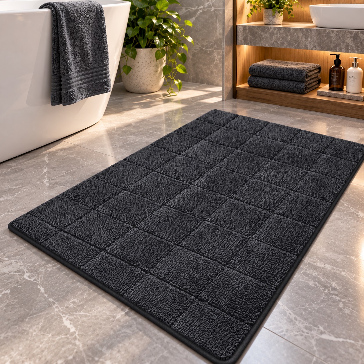2 Piece Bath Mat Set – Soft Water Absorbent Non-Slip Bathroom & Toilet Floor Rugs - Image 20