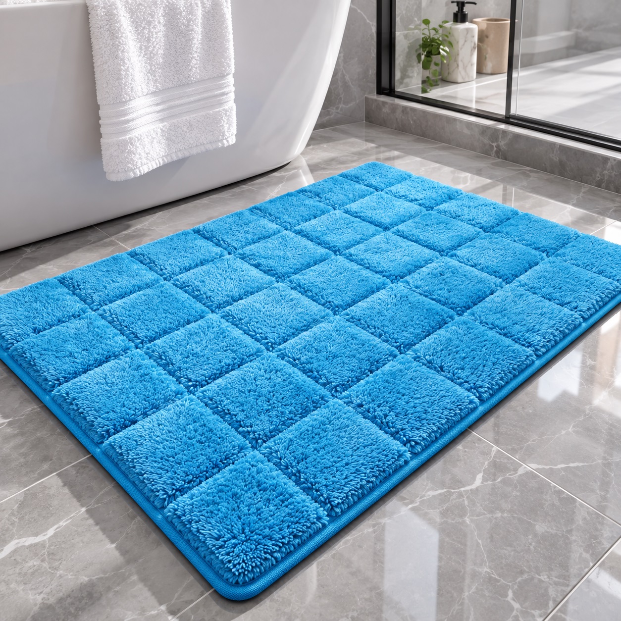 2 Piece Bath Mat Set – Soft Water Absorbent Non-Slip Bathroom & Toilet Floor Rugs - Image 7