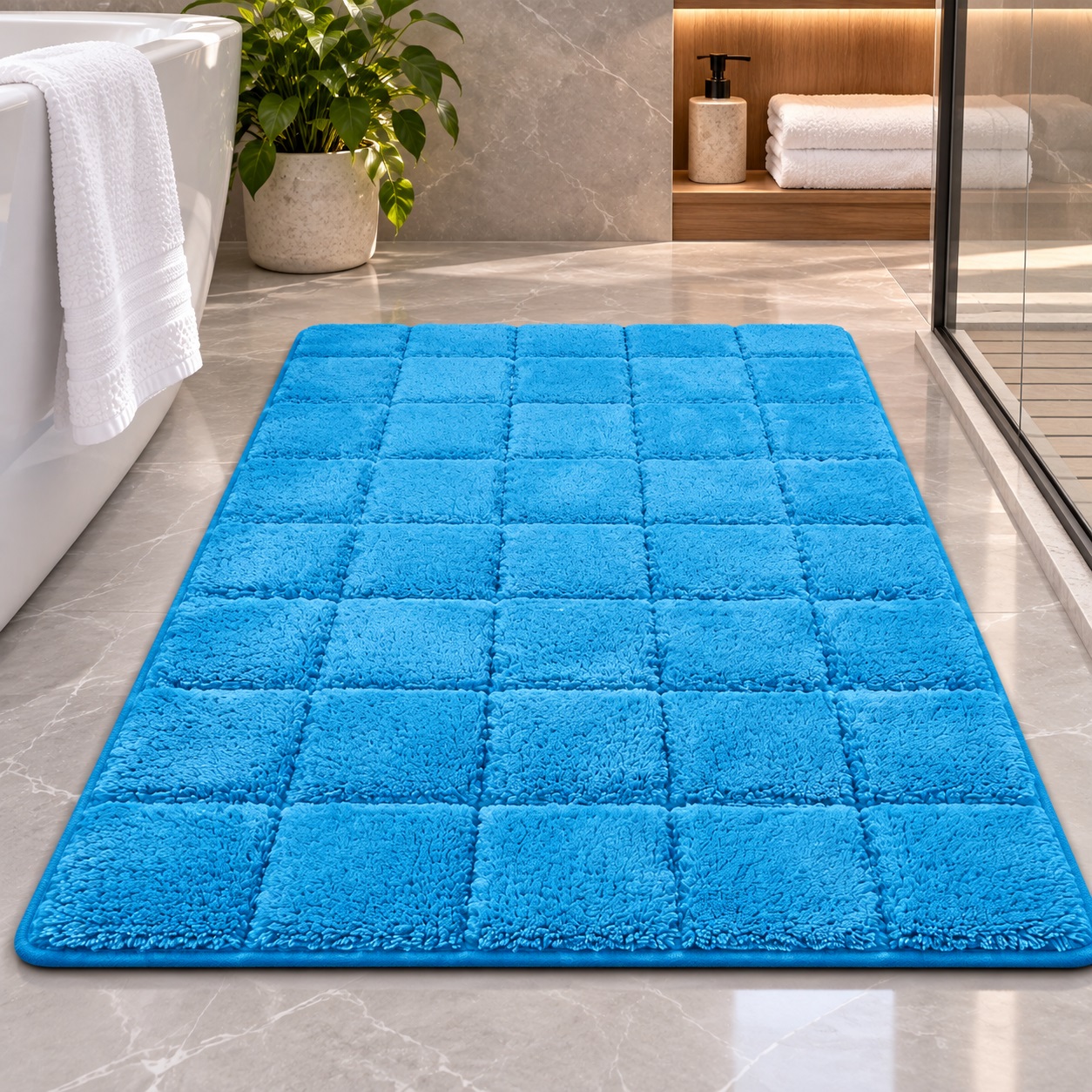 2 Piece Bath Mat Set – Soft Water Absorbent Non-Slip Bathroom & Toilet Floor Rugs - Image 8