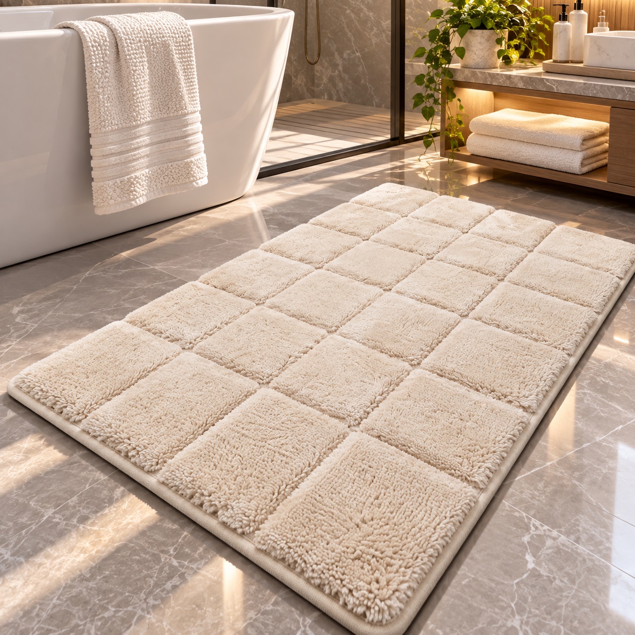 2 Piece Bath Mat Set – Soft Water Absorbent Non-Slip Bathroom & Toilet Floor Rugs - Image 26